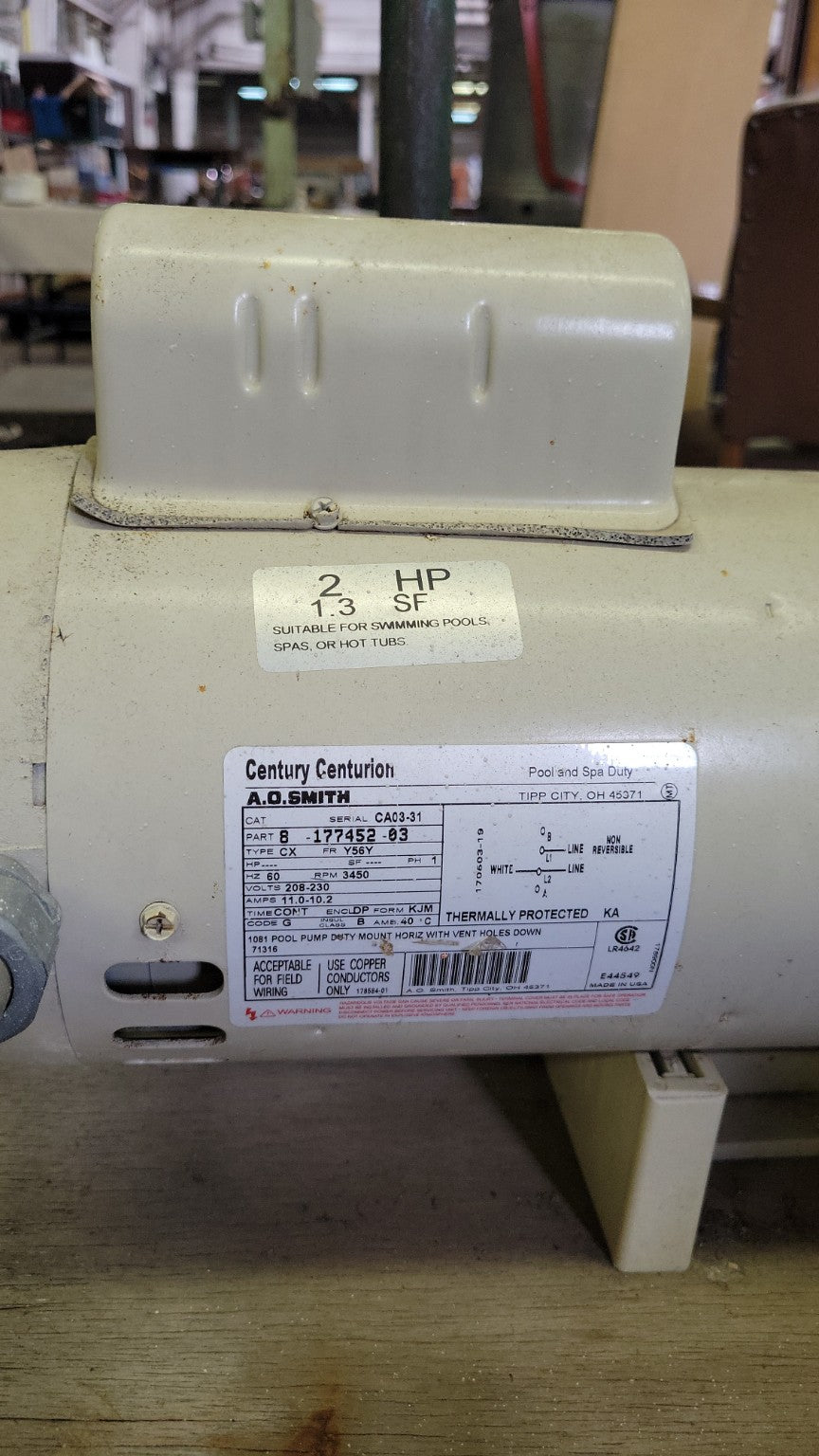 Century Centurion 2 HP Pool & Spa Pump with A.O. Smith Motor