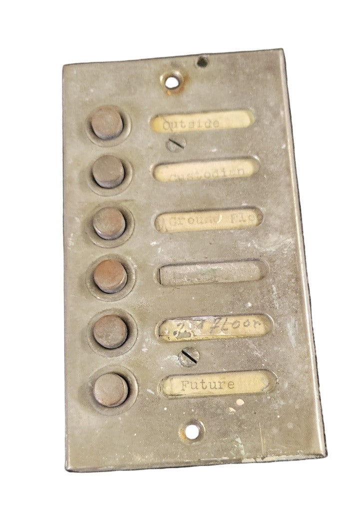 Complete Vintage OTIS Elevator Control & Hardware Set – 6 Pieces – Mid-20th Century