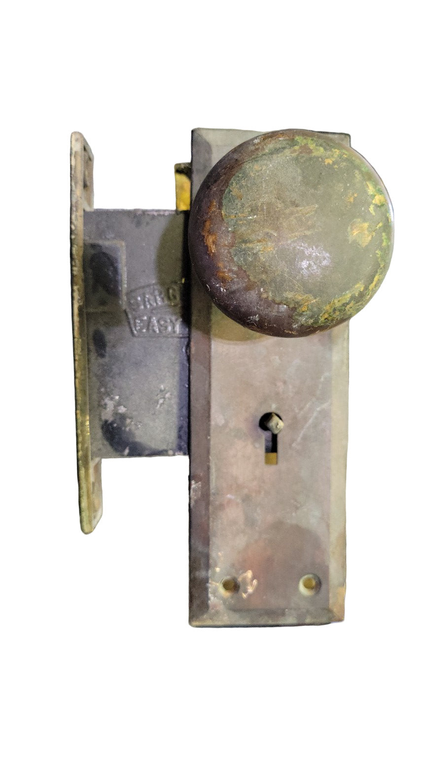 Vintage SARGENT EASY SET Mortise Lockset with Knobs and Plate
