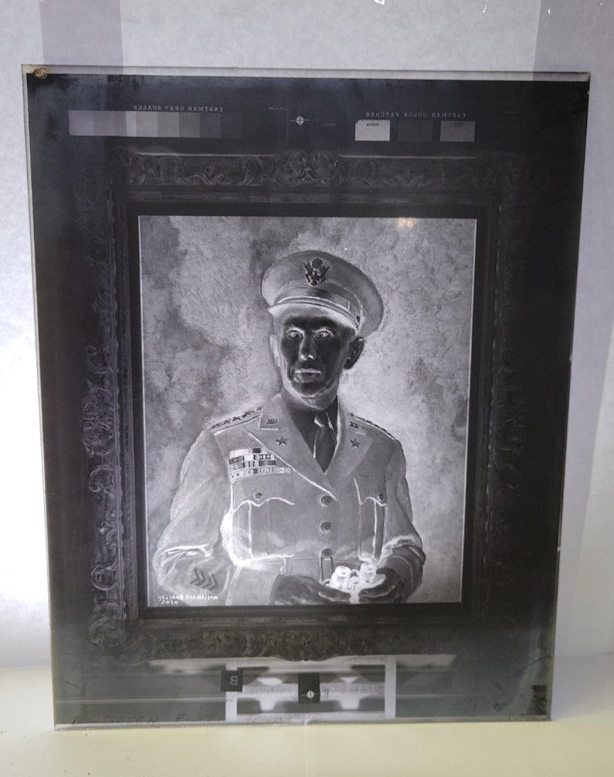8"x10" Military Portrait Photographic Glass Negatives – Framed Painting Reproduction Plates – Set of 5