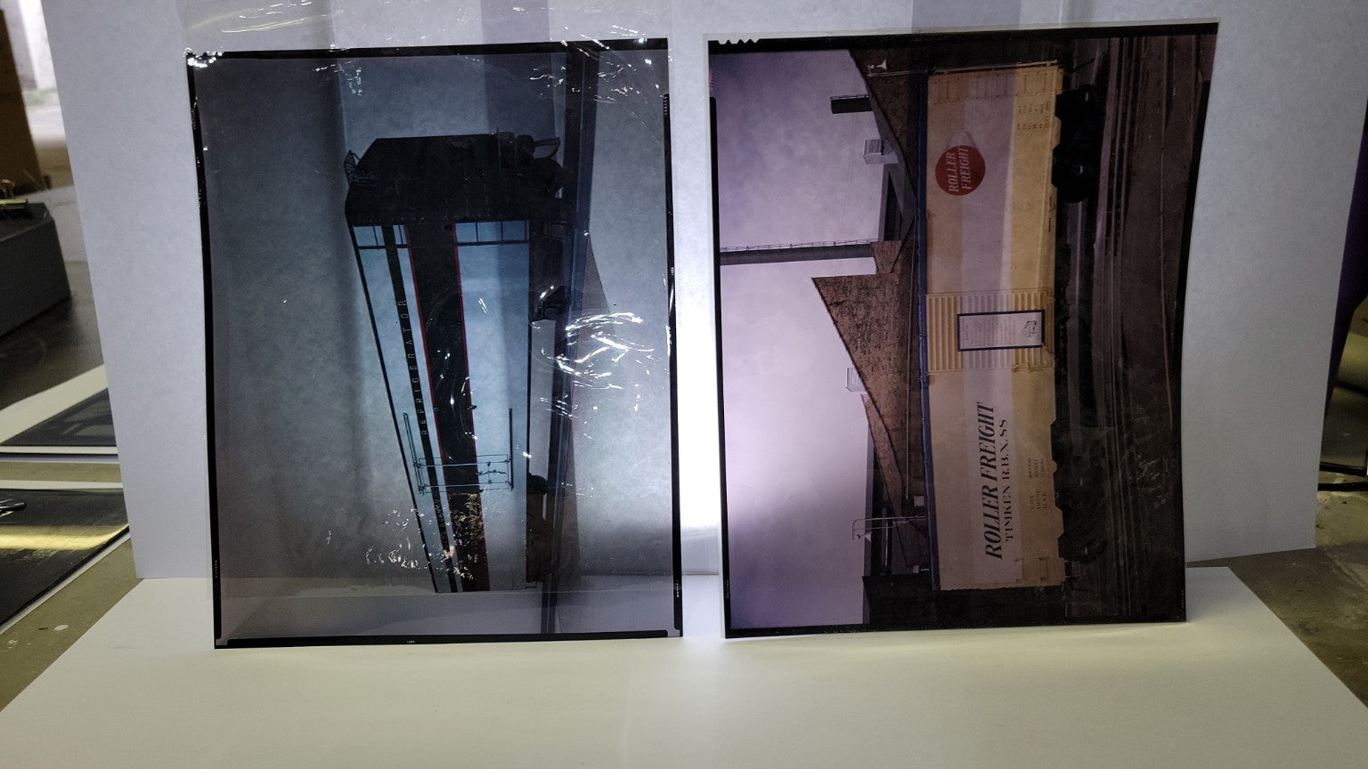 Timken “Roller Freight” Boxcar Kodachrome Film Negatives – Set of 4 (c. 1950s Railroad & Refrigeration Engineering)