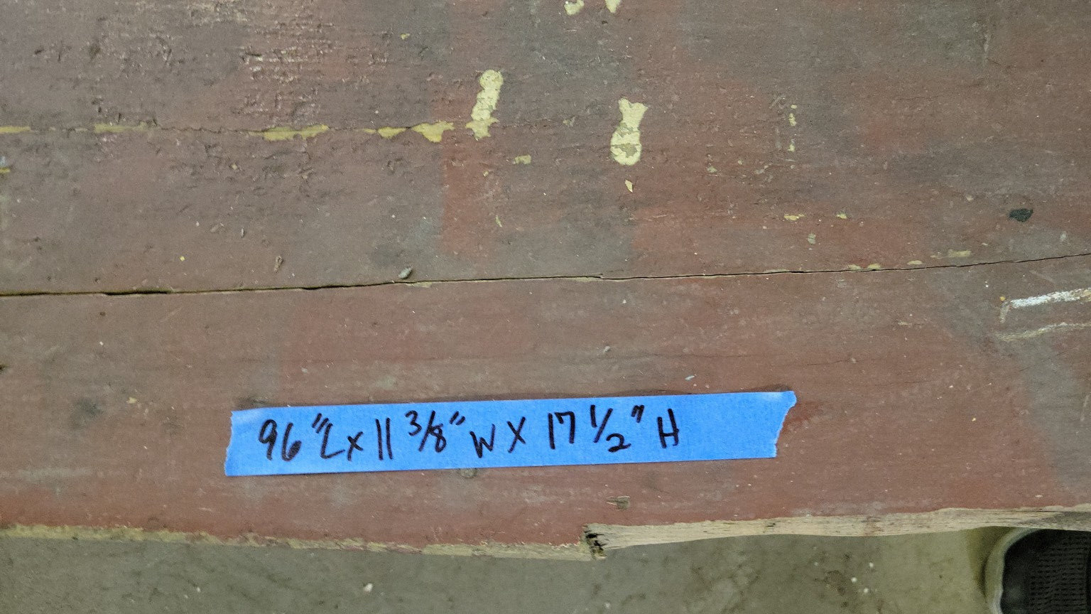 Vintage Factory Locker Room Bench – 96" L x 11 ⅜" W x 17 ½" H