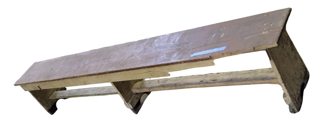 Vintage Factory Locker Room Bench – 96" L x 11 ⅜" W x 17 ½" H