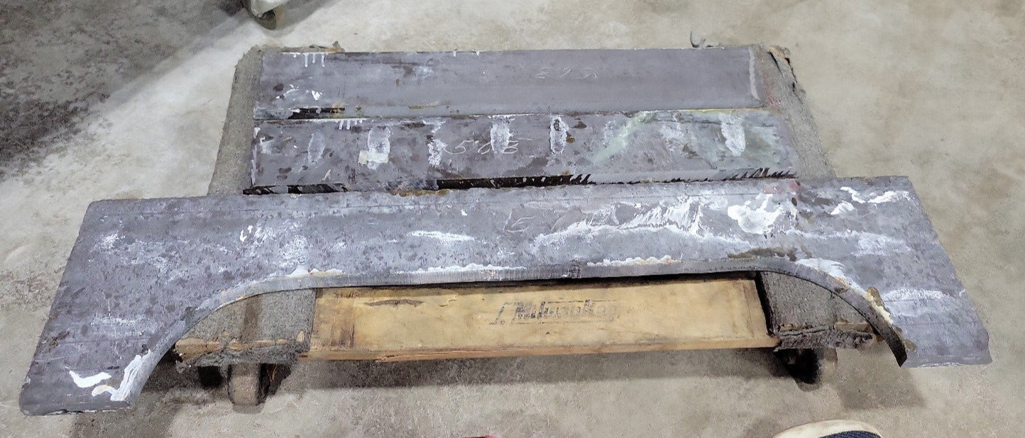Salvaged Black and Gold Veined Marble Trim
