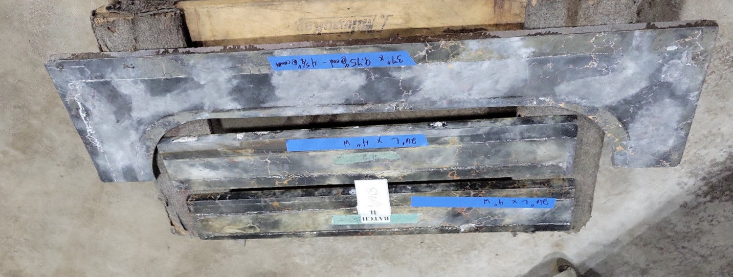 Salvaged Black and Gold Veined Marble Trim