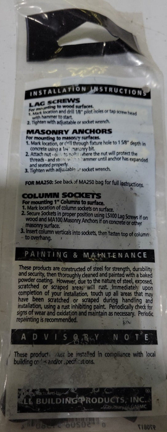 Village Ironsmith Masonry Anchors – Model MA100 (Set of 4)