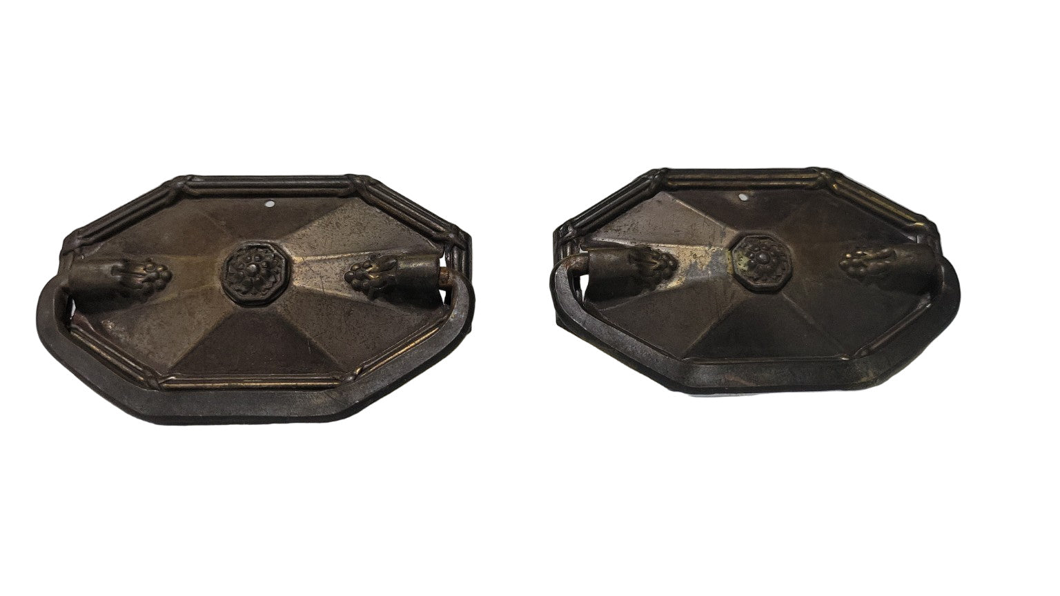 Set of 2 Octagonal Art Deco Drawer Pulls – Antique Bronze Finish
