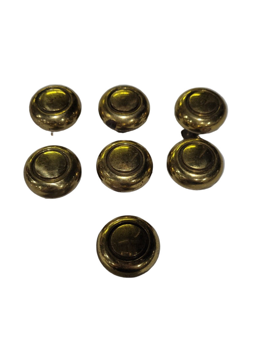Polished Brass Cabinet Drawer Knobs – Set of 7