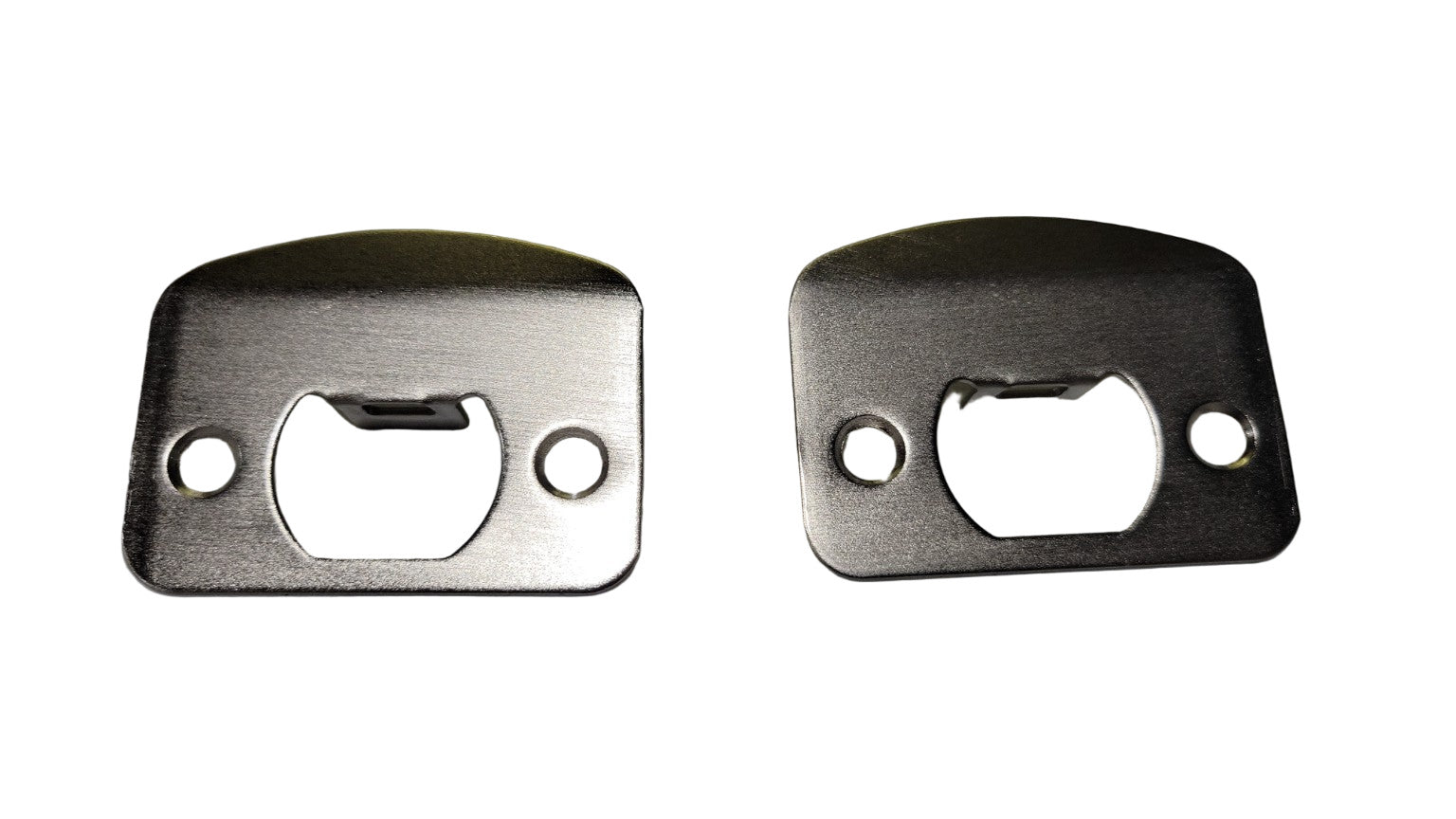 Rounded Faceplate Door Strike Plates – Satin Nickel Finish (Set of 2)