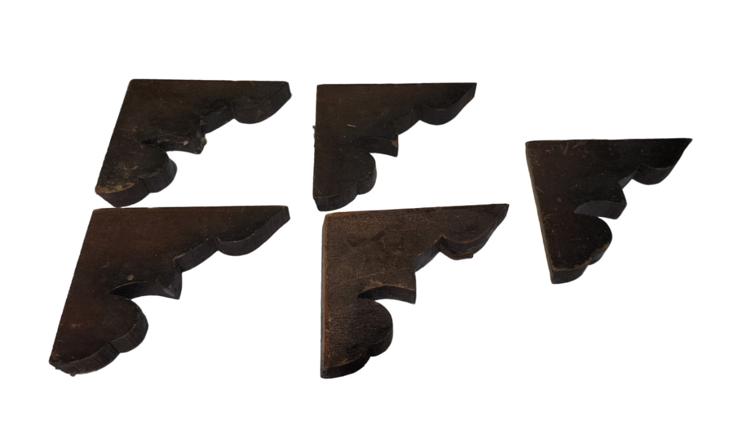 Set of 5 Vintage Wood Corner Brackets – Ornamental Trim