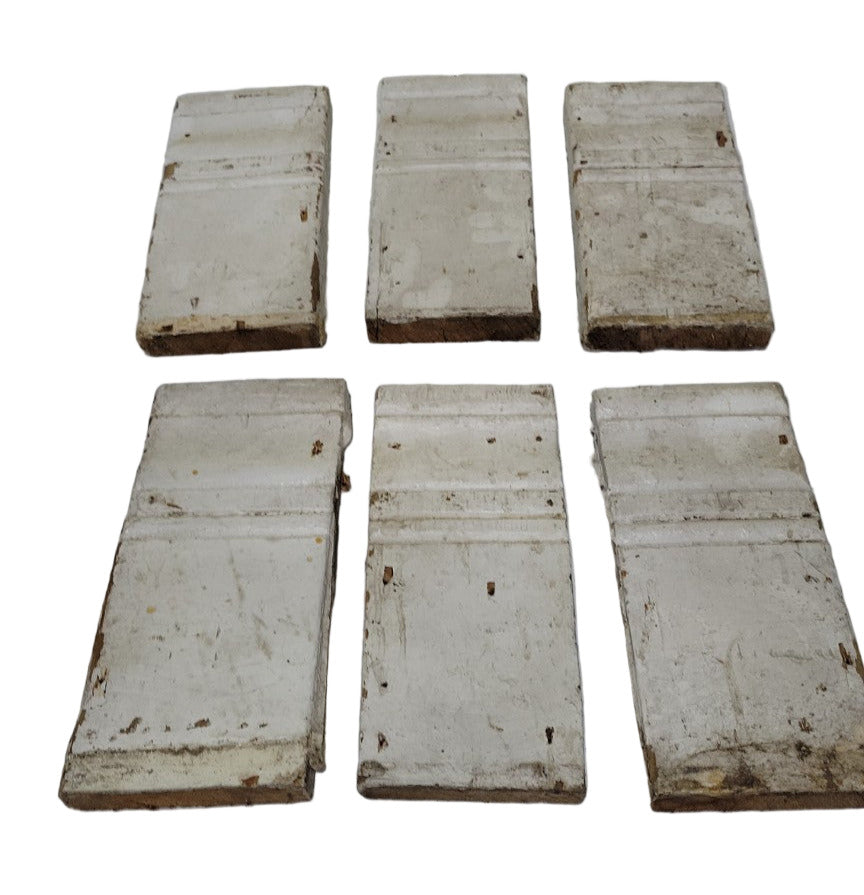 Set of 6 Antique Painted Wood Plinth Blocks – 5” W x 10½” H x 1” D