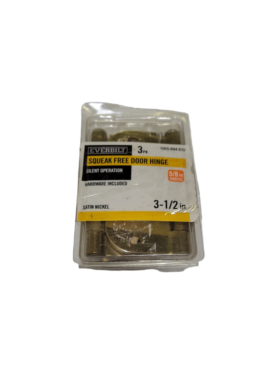 Everbilt 3-Pack Squeak-Free Door Hinges – 3½" Brass Finish (Used)