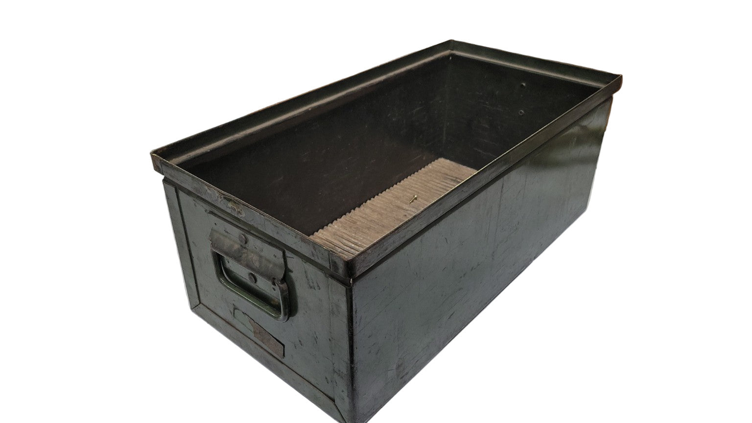 Vintage Industrial Green Metal Drawer – 20½”L x 10½”W x 8”H