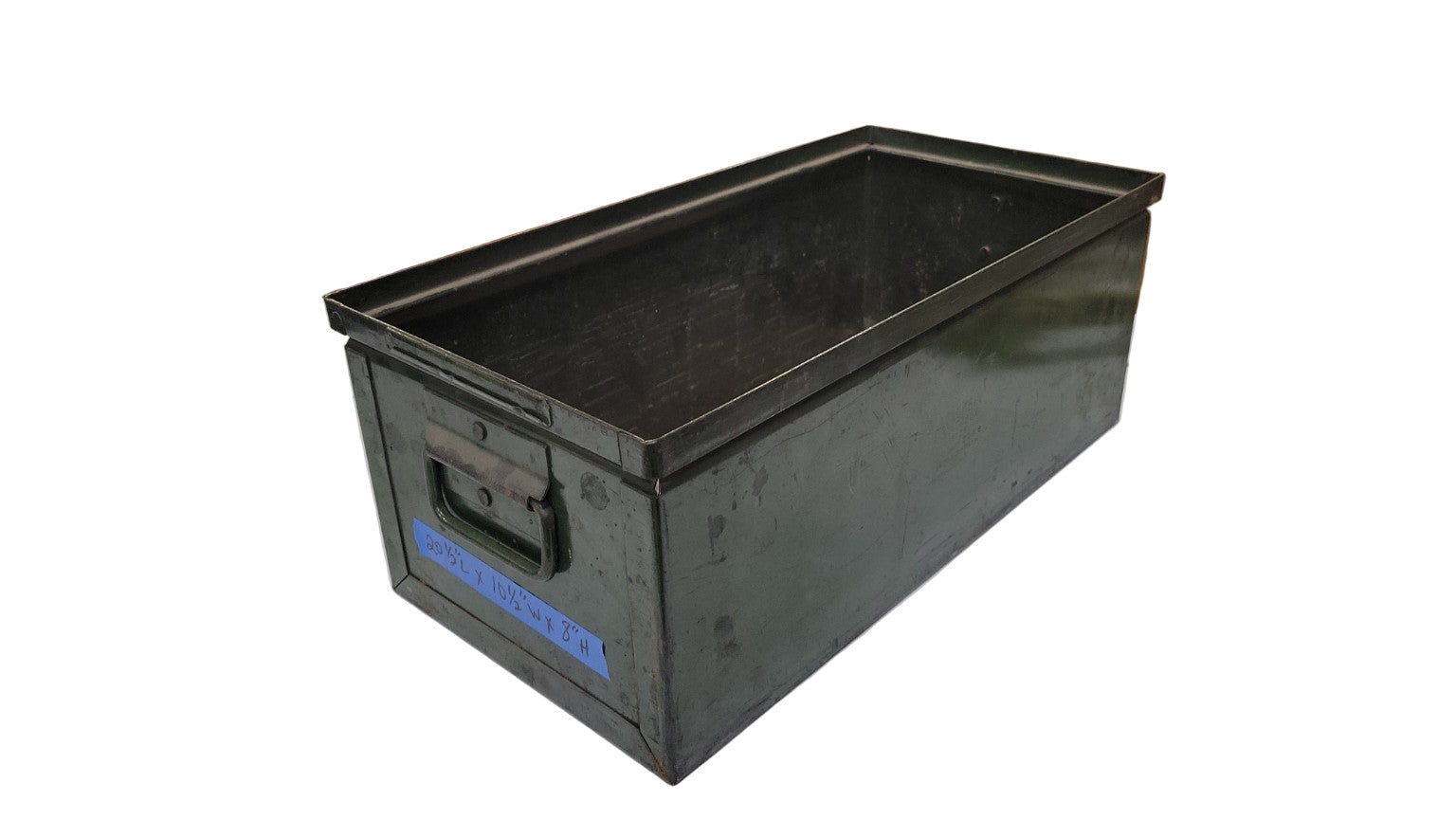 Vintage Industrial Green Metal Drawer – 20½”L x 10½”W x 8”H