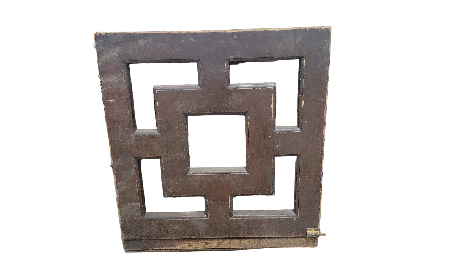 Decorative Wood Panel w/ Geometric Cutouts – 28"W x 31"H x 1¾"D