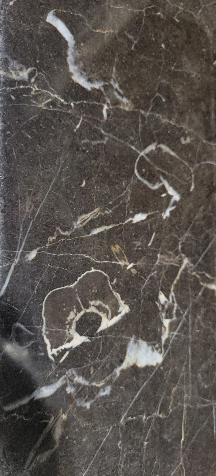 Pair of Dark Emperador Marble Tiles – 34 ½" x 6" x ¾"