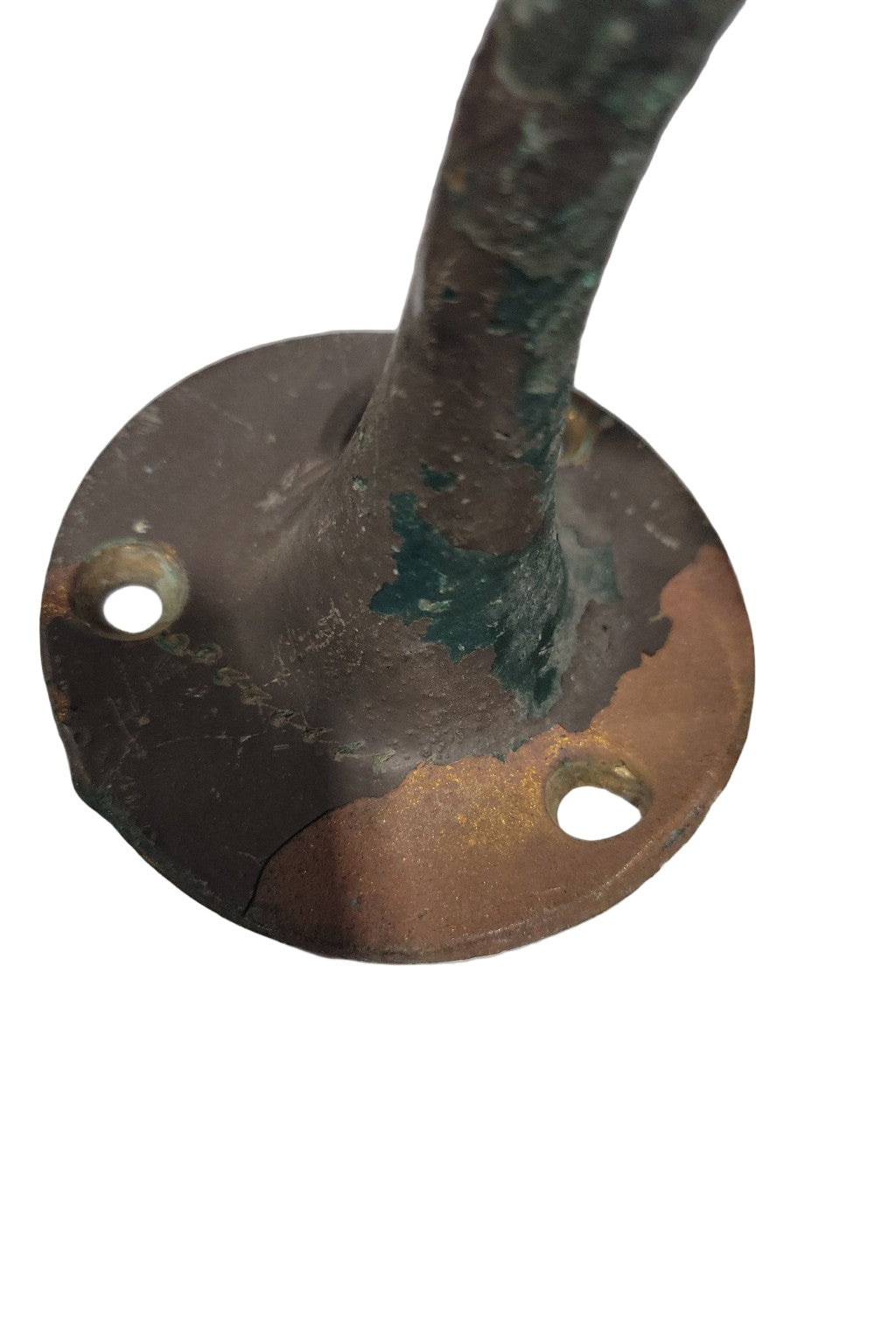 Set of 4 Reclaimed Cast Copper Handrail Brackets – Aged Patina