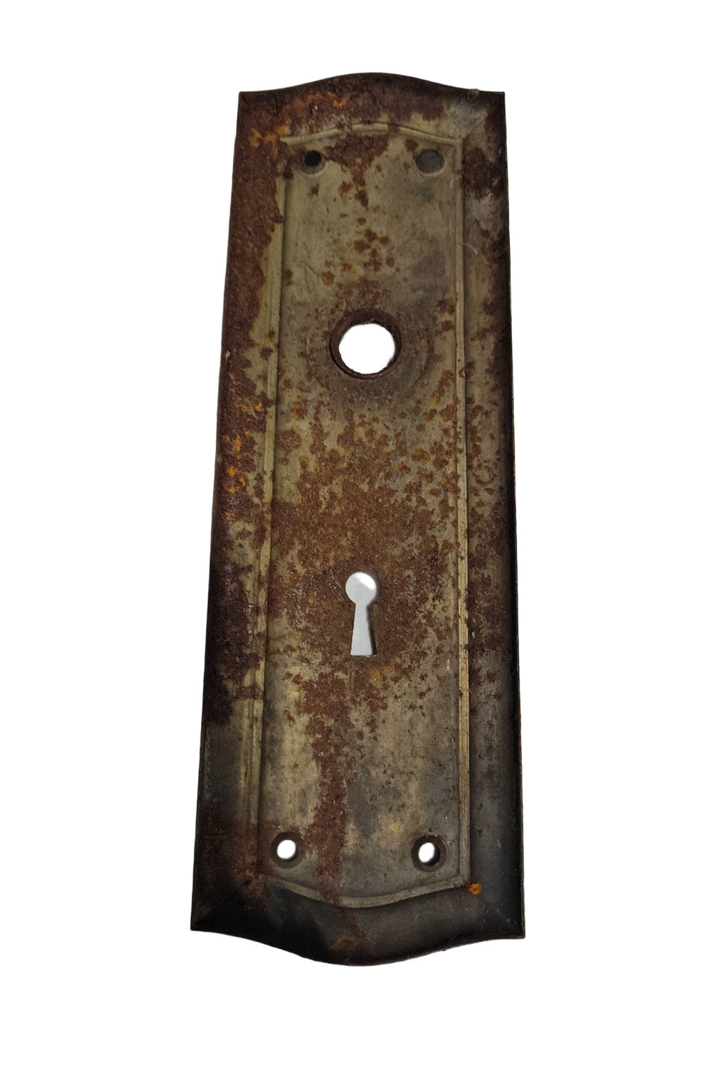 Antique Steel Keyhole Door Backplate – 7 ¾"