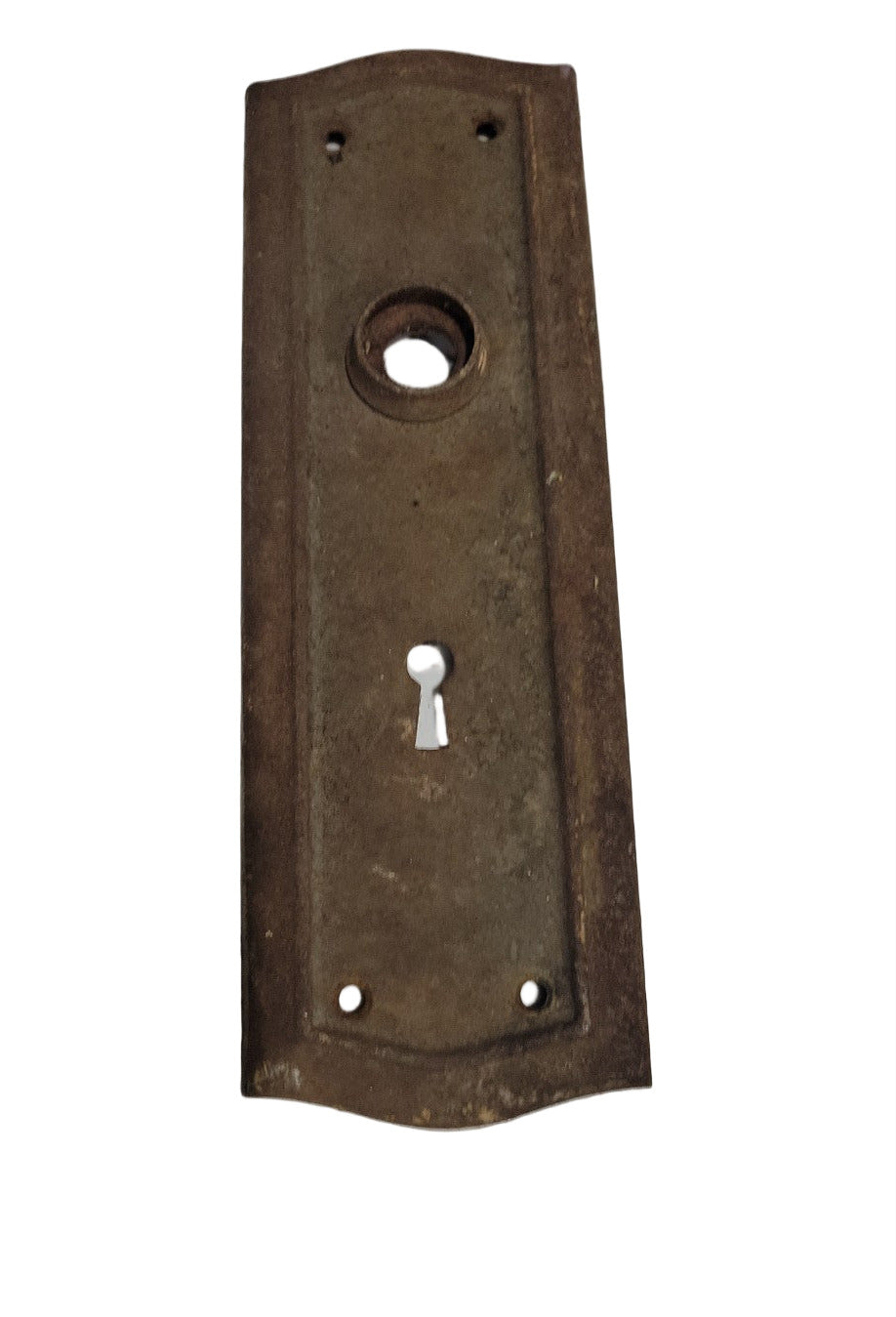 Antique Steel Keyhole Door Backplate – 7 ¾"