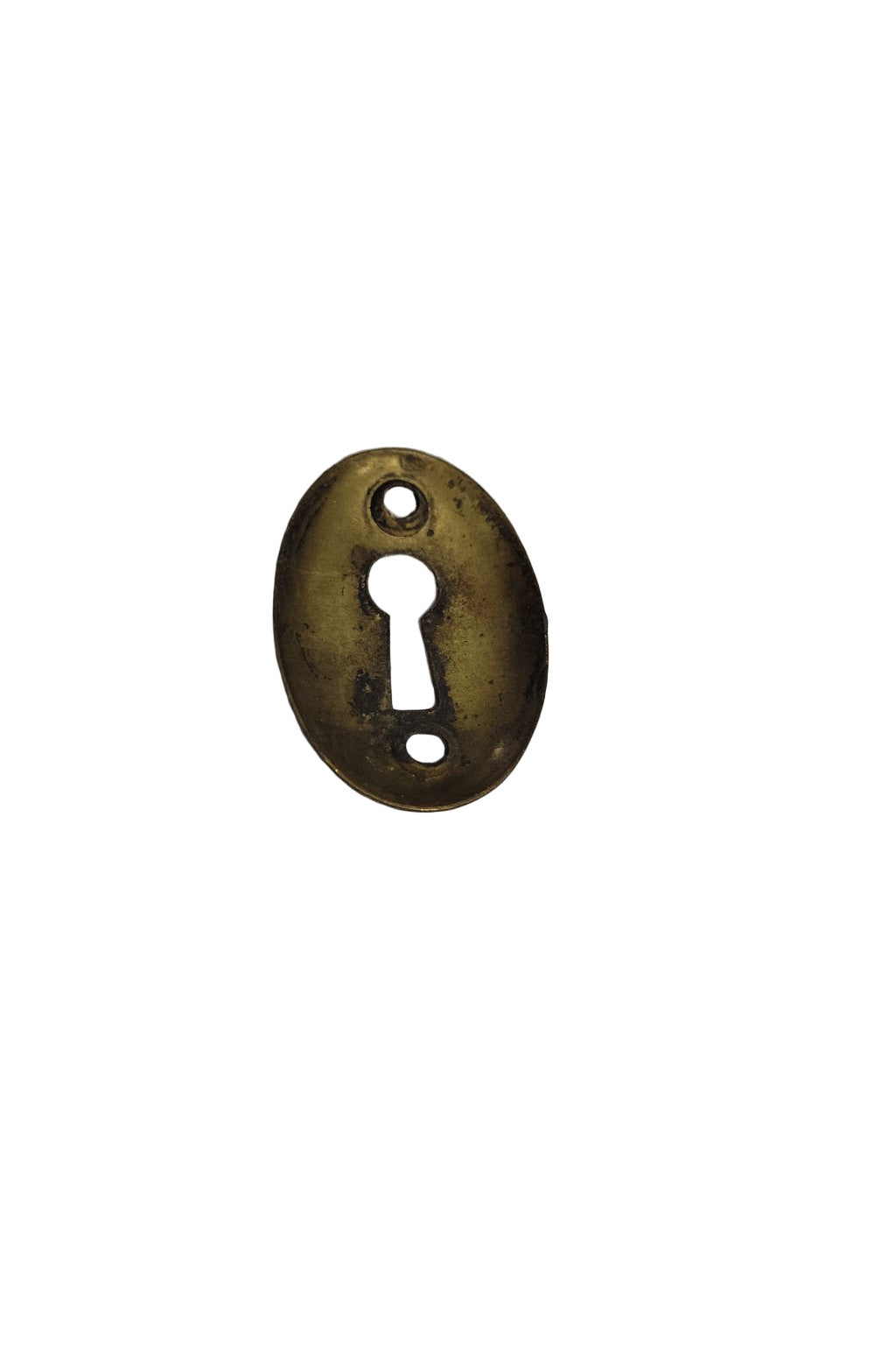 Single Oval Brass Keyhole Escutcheon – 1 ¾"