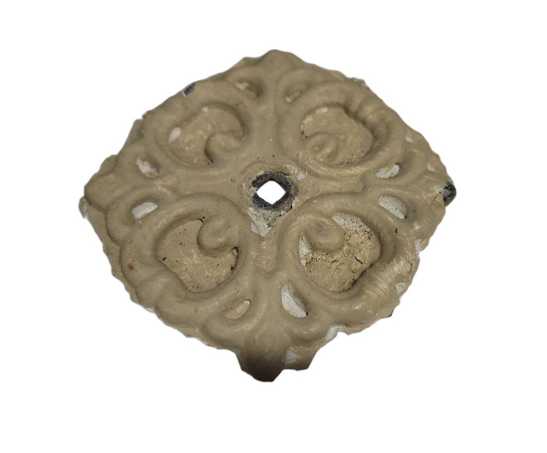 Cast Iron Rosette Backplate – Ornate Scroll Pattern – 3"