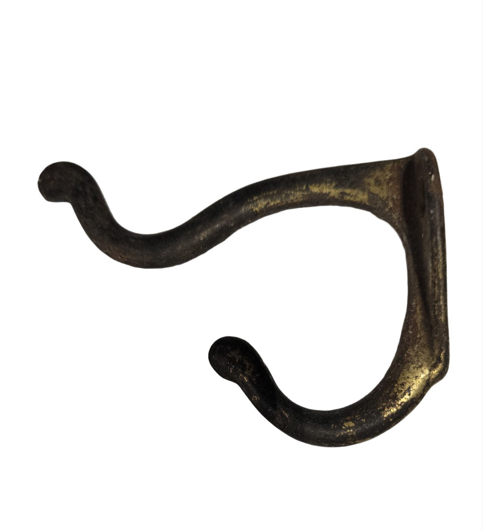Vintage Brass Double Coat Hook – 3 ¼"
