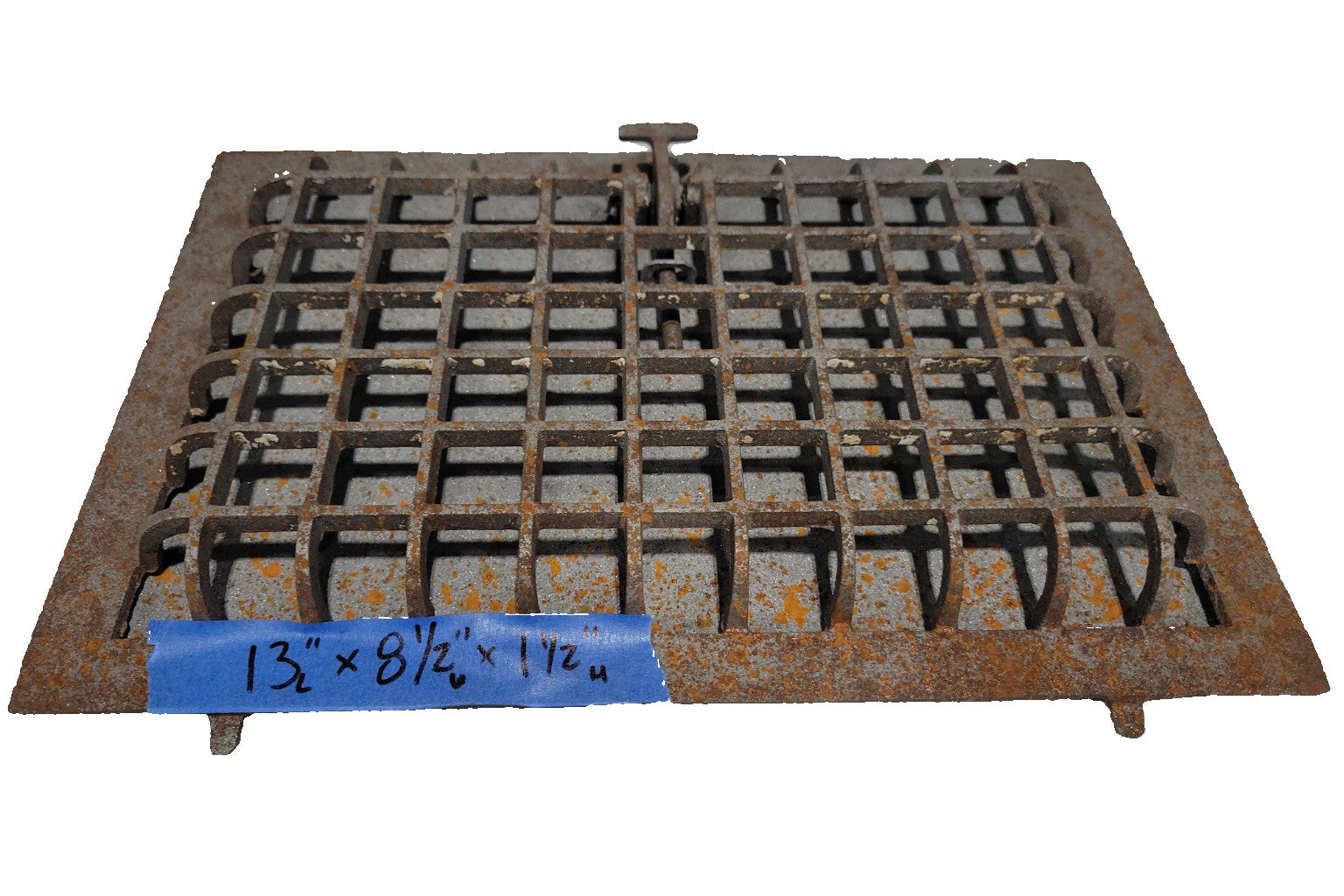 Antique Cast Iron Floor Grate with Adjustable Damper – 13"