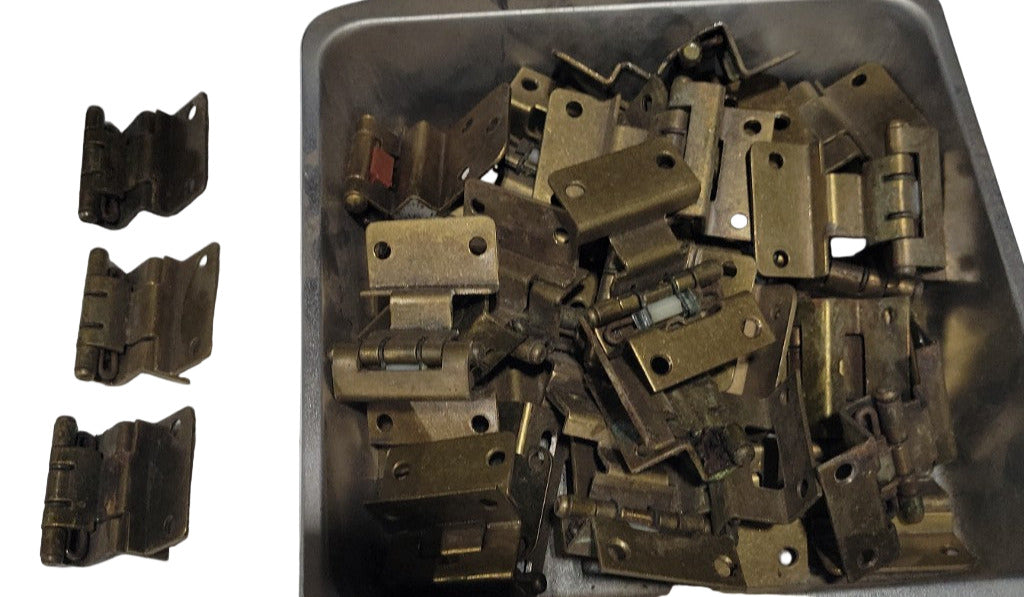 Lot of 35 Vintage Brass Offset Cabinet Hinges – ¾" Offset