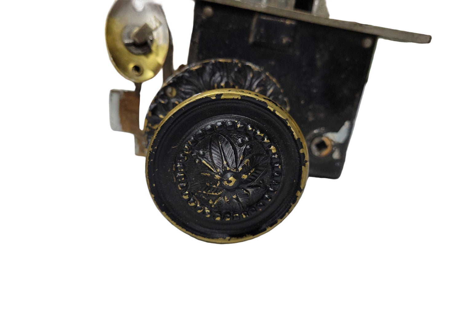 Set of 3 Ornate Cast Brass Door Knob Assemblies – Laurel & Leaf Motif