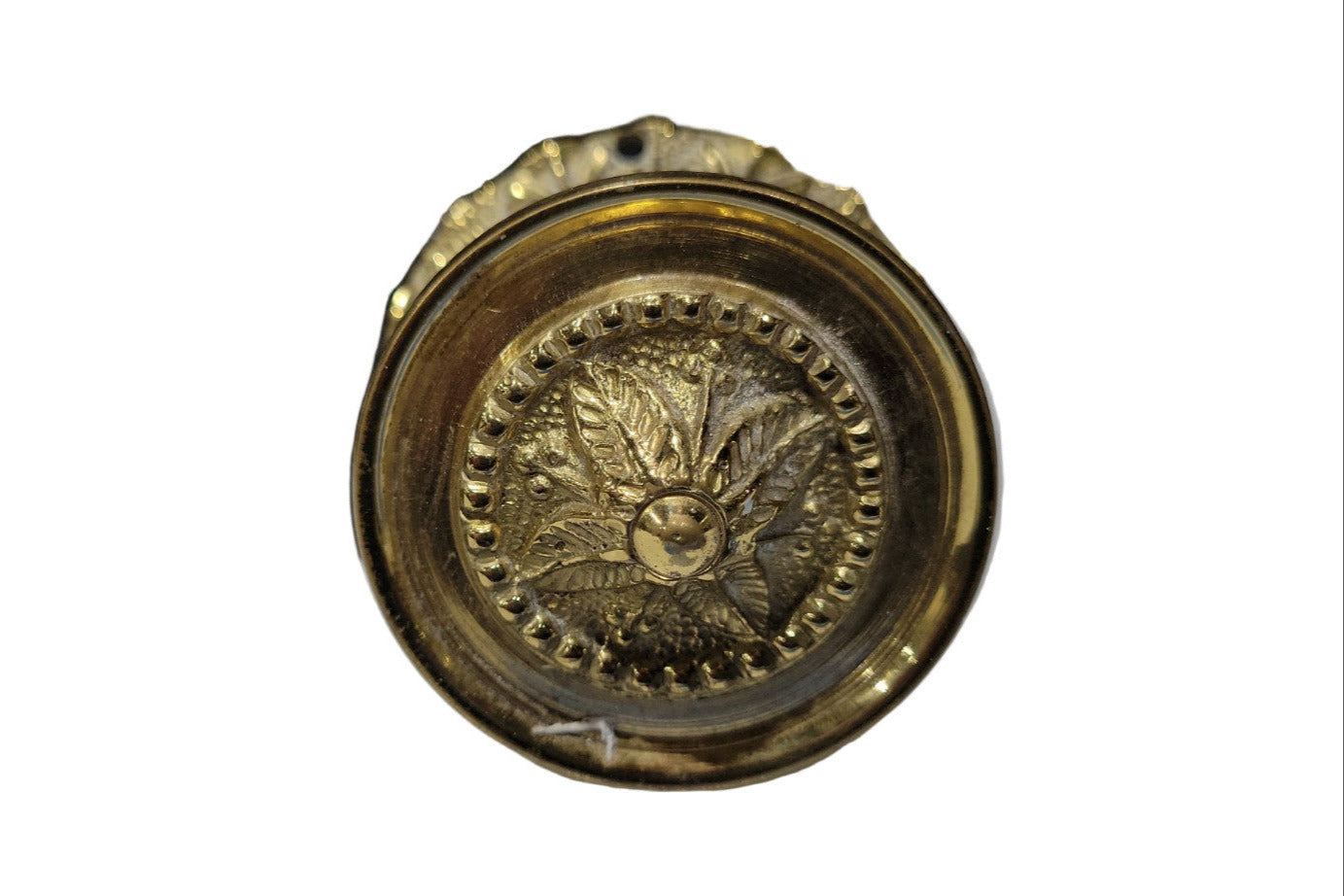 Set of 3 Ornate Cast Brass Door Knob Assemblies – Laurel & Leaf Motif