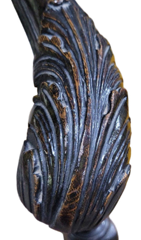 Antique Baroque Revival Carved Throne Chair – Cane Back & Gold Velvet Seat