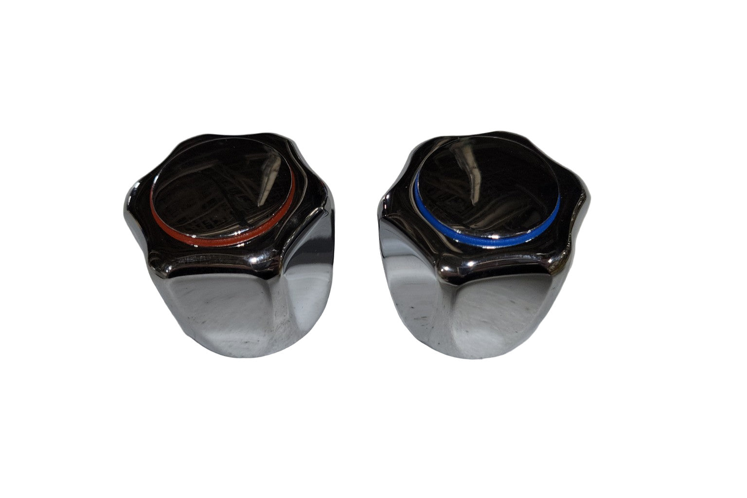 Pair of Chrome Faucet Handles – Hot & Cold – 2" Ø x 1 ¾" H