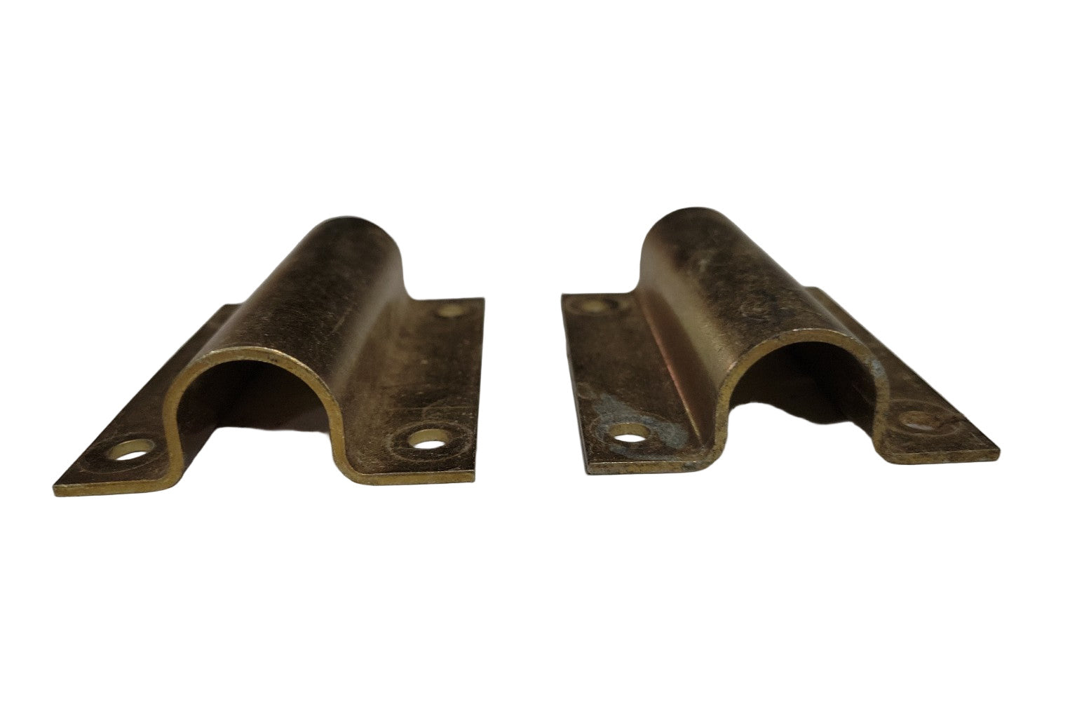 Pair of Brass Saddle-Style Mounting Brackets – 2¼" W x 3⅜" L