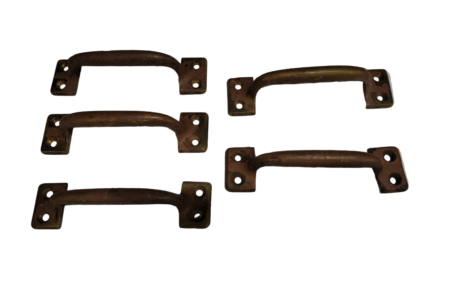 Set of 5 Aged Brass Drawer or Utility Pulls – 5" L