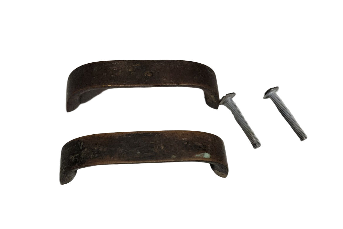Pair of Aged Brass Drawer Pulls – 3¾" L x ½" W