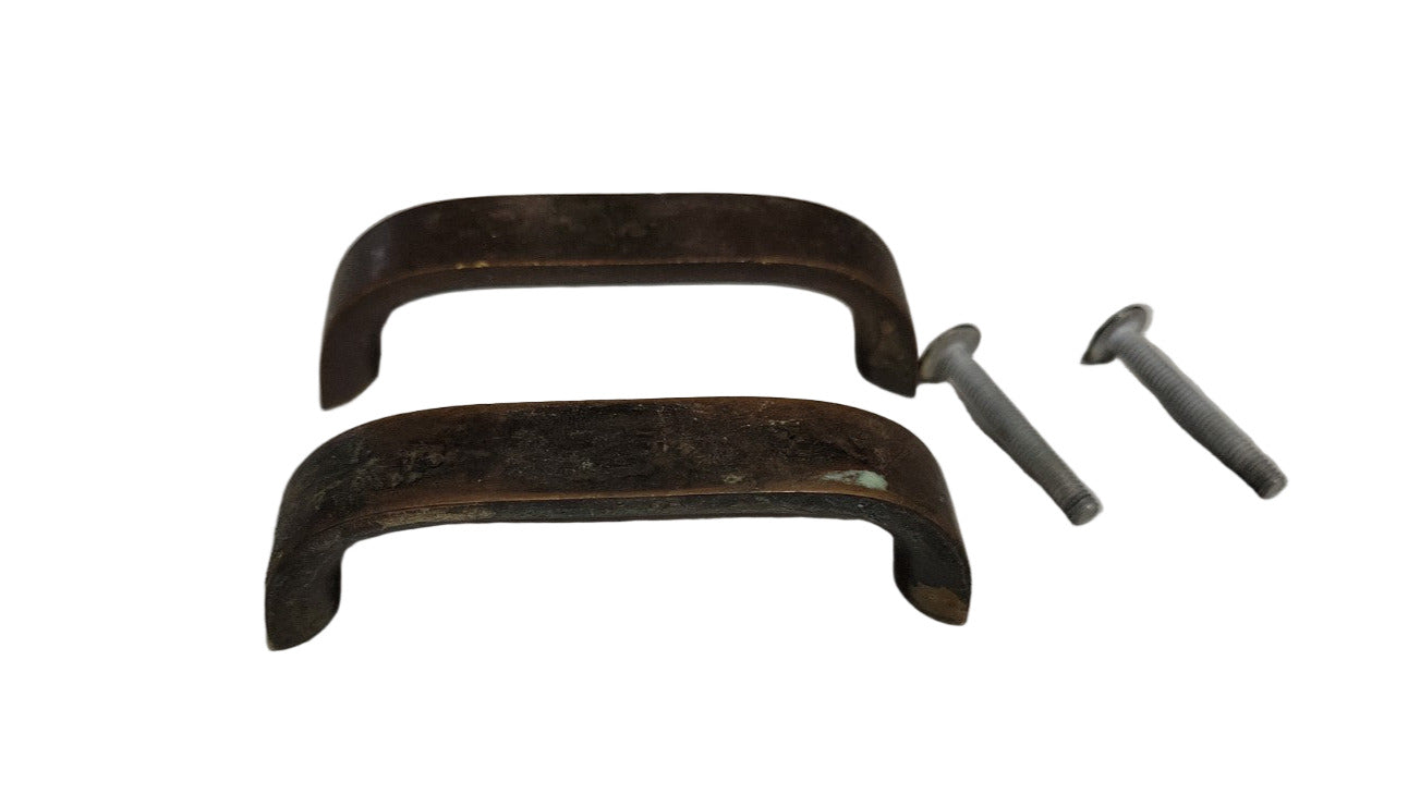 Pair of Aged Brass Drawer Pulls – 3¾" L x ½" W