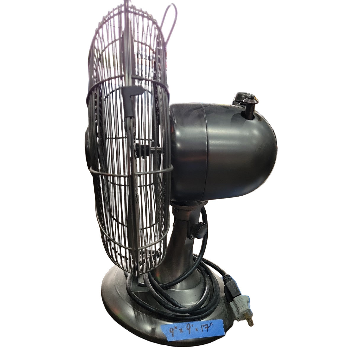 Vintage Metal Oscillating Table Fan - Gunmetal Finish