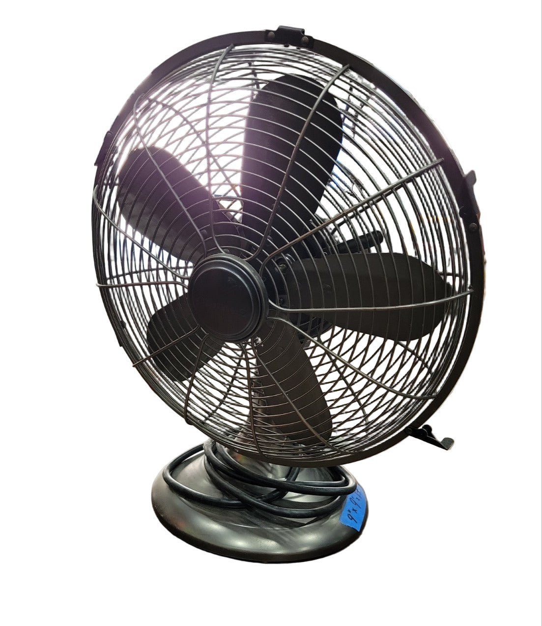 Vintage Metal Oscillating Table Fan - Gunmetal Finish