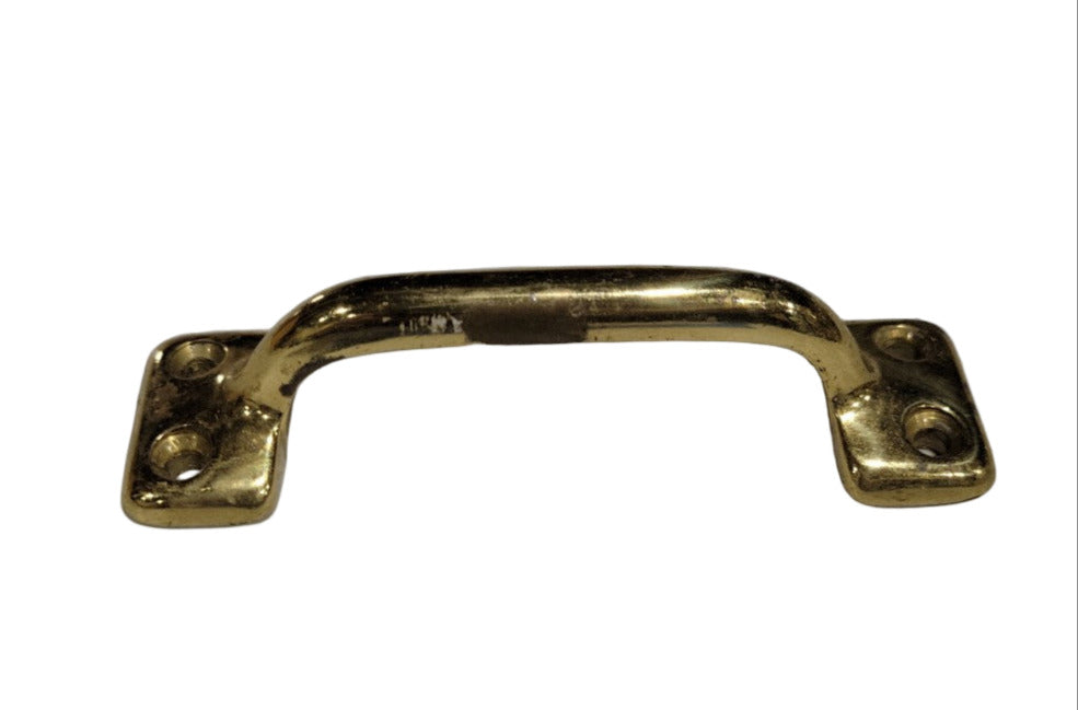 Polished Brass Drawer or Cabinet Handle – 4" L x 1" W