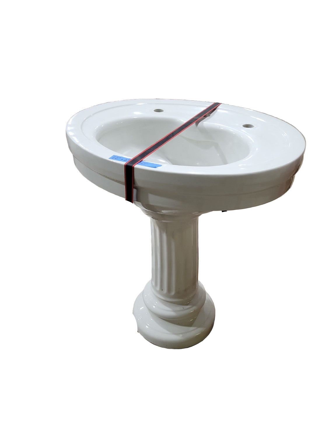 Antique White Porcelain Pedestal Sink – Three-Hole Faucet Mount
