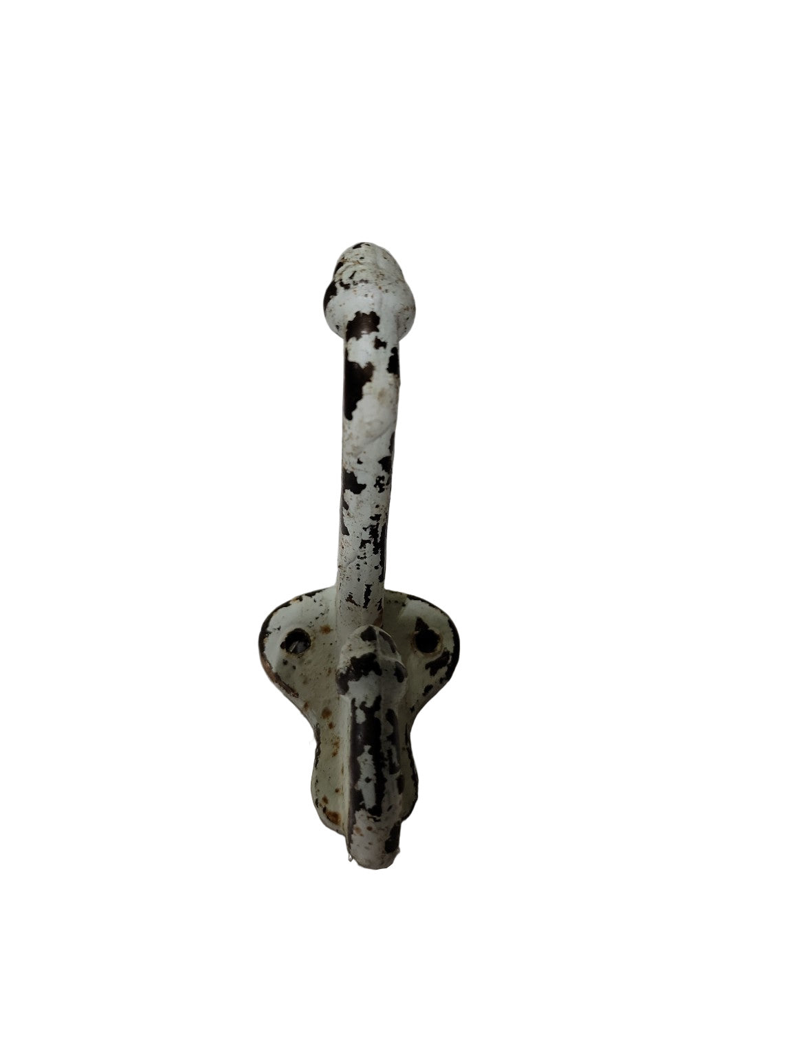 Antique Cast Iron Wall Hook – Chippy White Enamel Finish