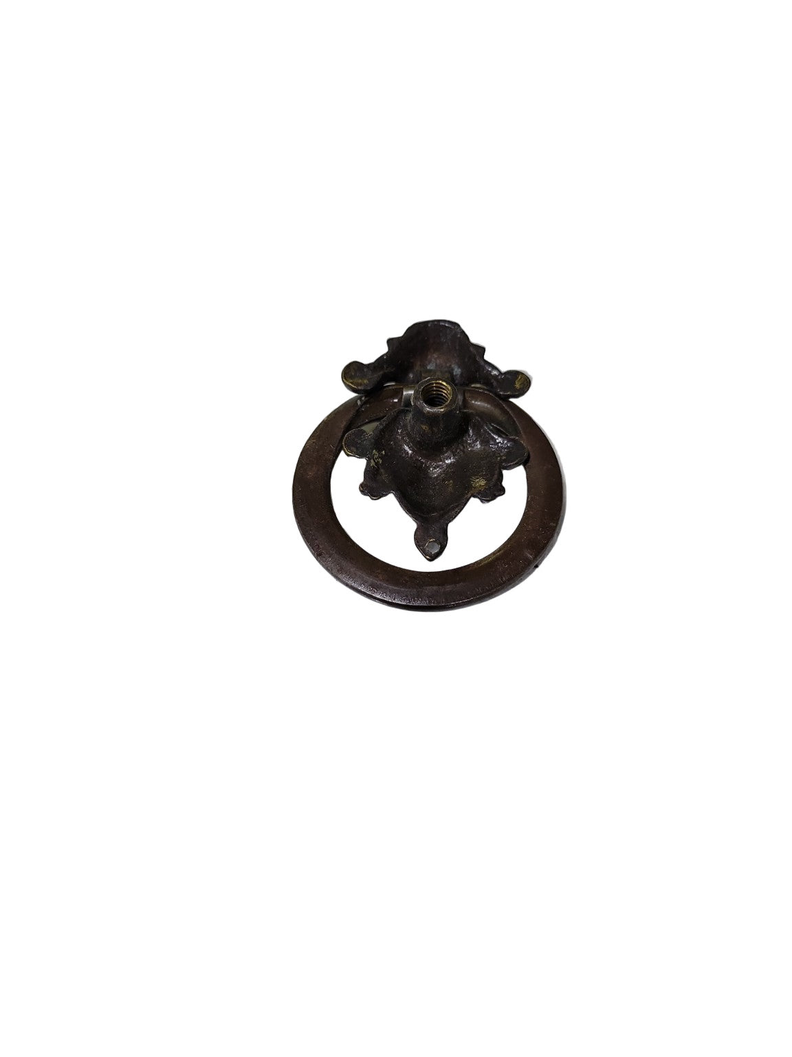Set of 8 Vintage Ornate Brass Drop Ring Drawer Pulls – 1 5/8" W x 2" H