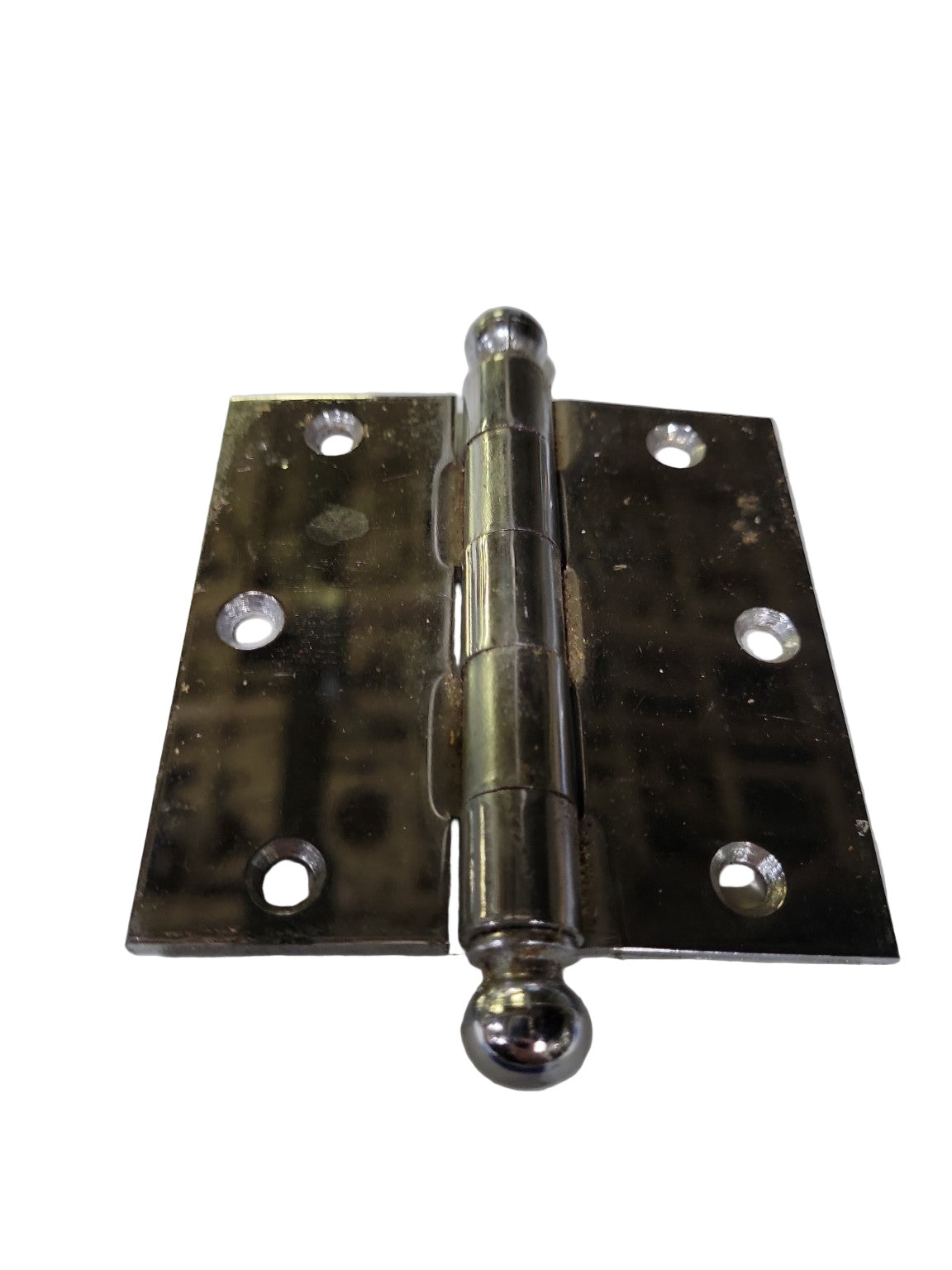 Set of 3 Polished Chrome Door Hinges with Ball Tips – 3 ½" x 3 ½"