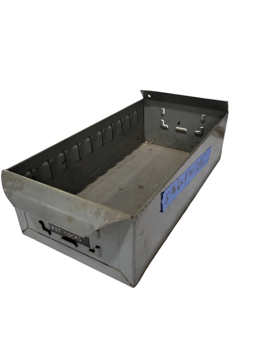 Vintage Industrial Steel Drawer Bin – 12 ½" L x 5 ¾" W x 4" H
