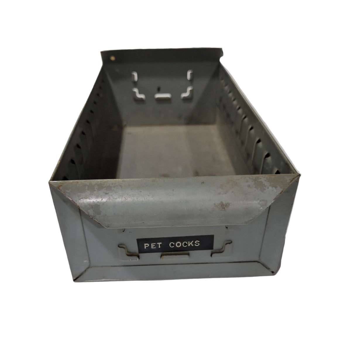 Vintage Industrial Steel Drawer Bin – 12 ½" L x 5 ¾" W x 4" H