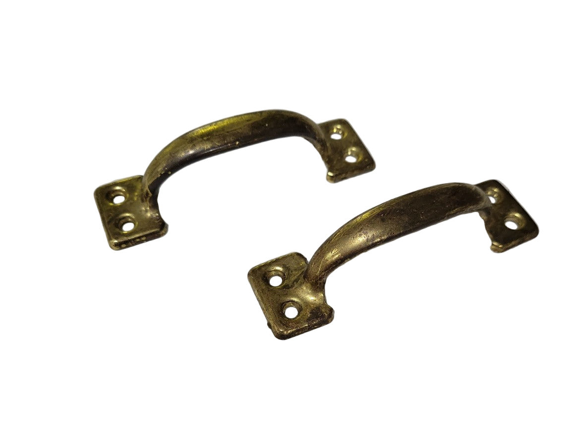 Pair of Vintage Brass Utility Drawer or Chest Handles – 4" L