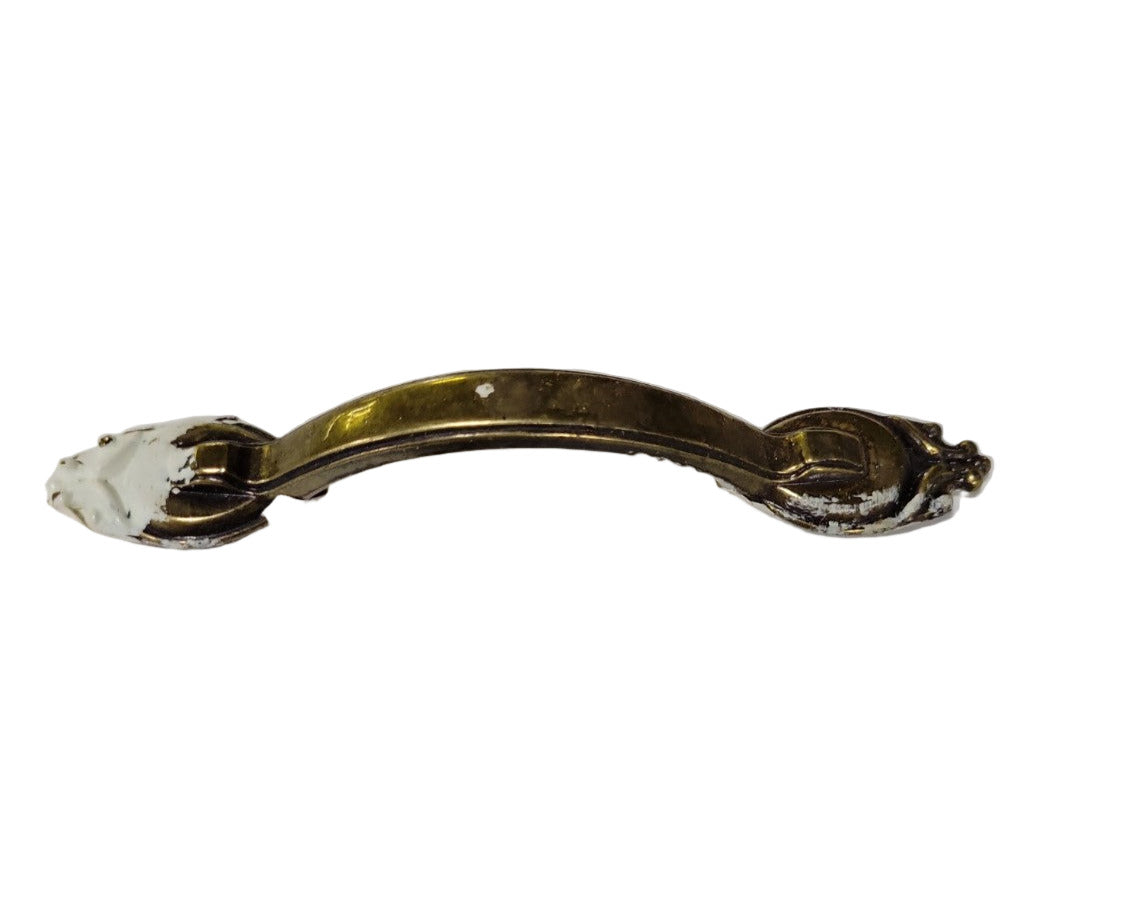 Vintage Brass Drawer Pull with Decorative Ends – 4 ¾" L