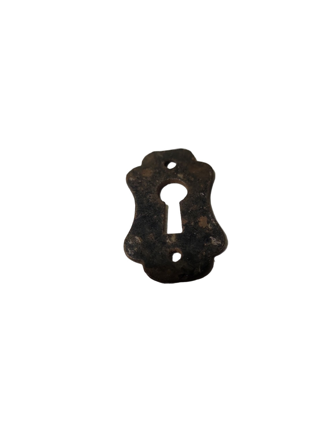 Antique Scalloped Cast Iron Keyhole Escutcheon – 1 ⅝" x ⅞"