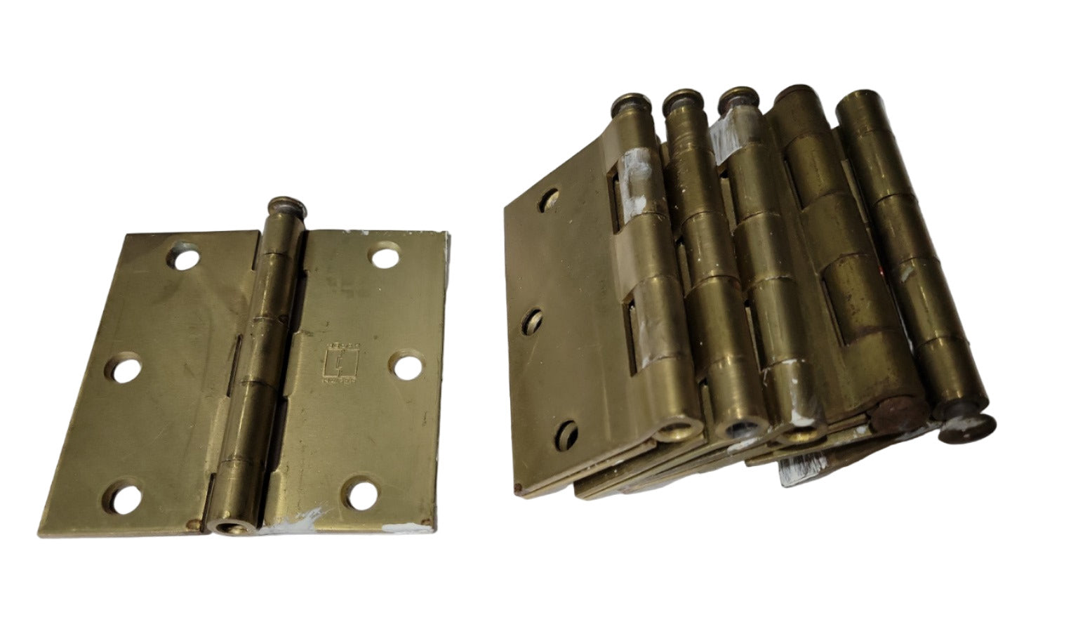 Set of 6 Brass Door Hinges – Harper Brand – 3 ½" x 3 ½"