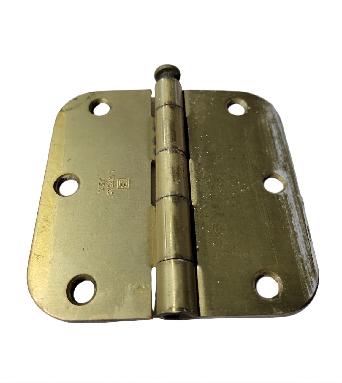 Set of 4 Brass Lawrence Door Hinges – 3 ½ x 3 ½ – USA Made
